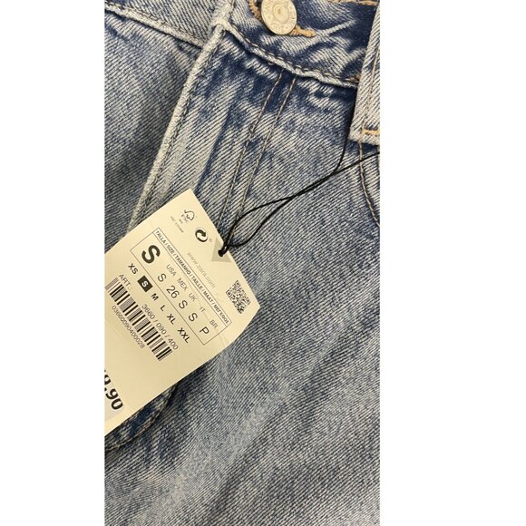 Zara Womens Long Denim Maxi Skirt Small Midi Waist Blue Front Slit 3660/090 NWT - Picture 6 of 15